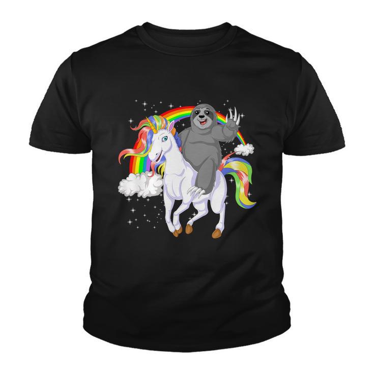 Sloth Riding Unicorn V2 Youth T-shirt