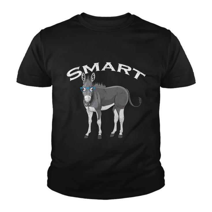 Smart Donkey Lover Sarcastic Adult Humor Blue Glasses Gift Youth T-shirt