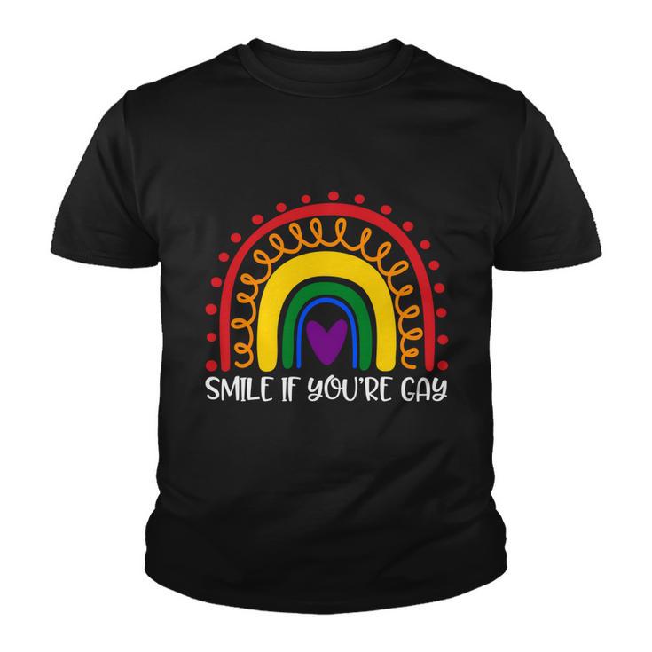 Smile If Youre Gay And Lesbian Lgbtq Ally Rainbow You Belong Gift Youth T-shirt