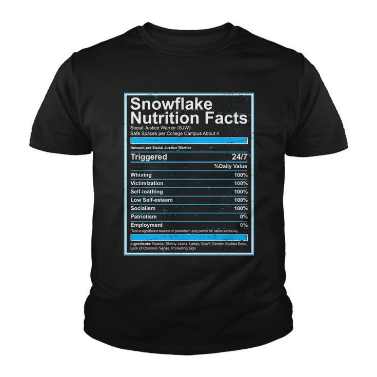Snowflake Nutrition Facts Youth T-shirt