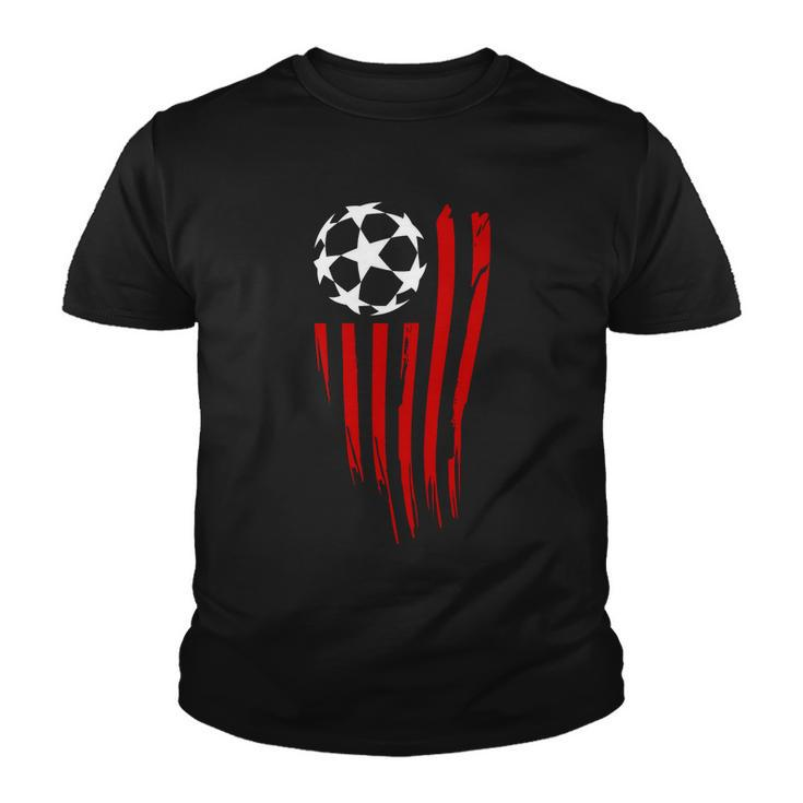 Soccer Ball American Flag Youth T-shirt
