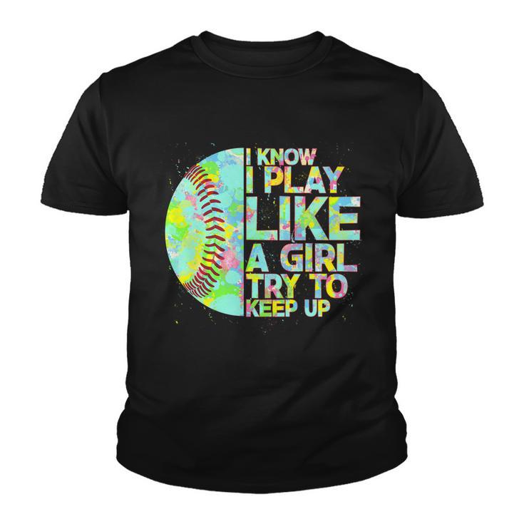 Softball Play Like A Girl Youth T-shirt