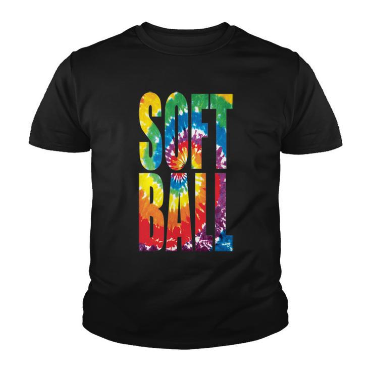 Softball Retro Tie Dye Youth T-shirt