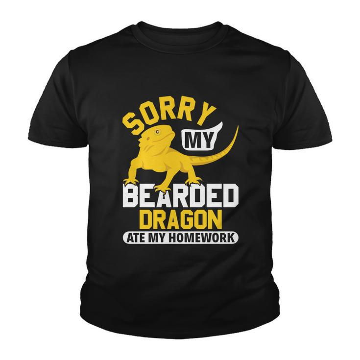 Sorry My Bearded Dragon Ate My Homework Lizard Lover Gift Youth T-shirt