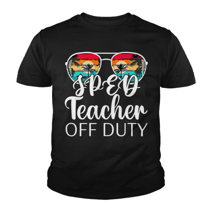Special Education Sped Teacher Off Duty Sunglasses Beach Youth T-shirt