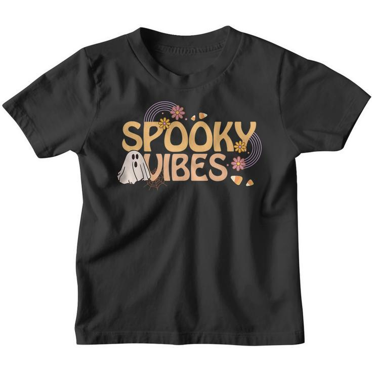 Spooky Vibes Cute Retro Pattern Halloween Costume   Youth T-shirt