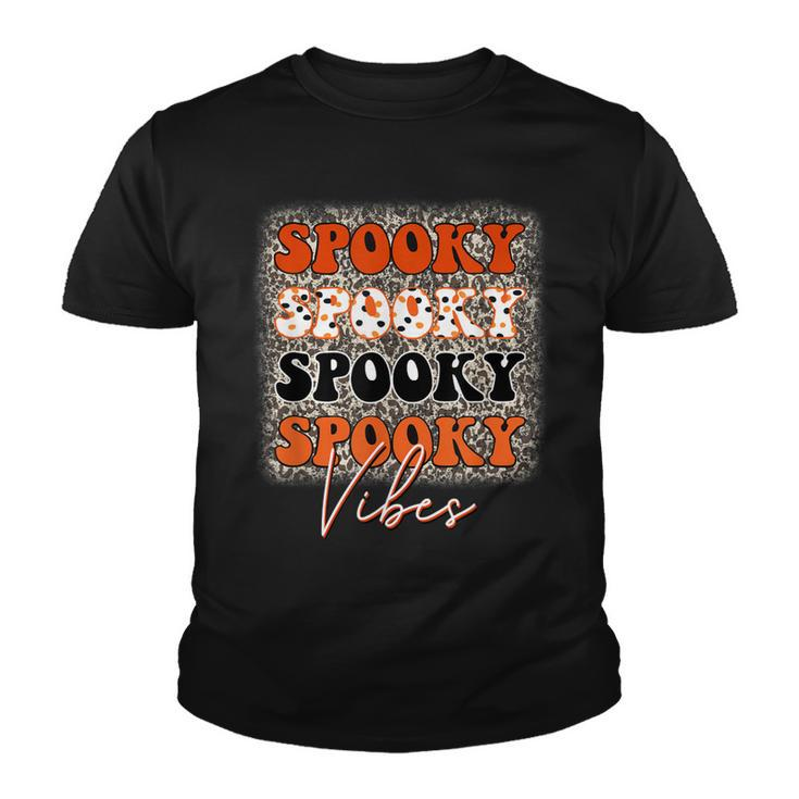 Spooky Vibes Leopard Easy Diy Halloween Costume Retro  Youth T-shirt
