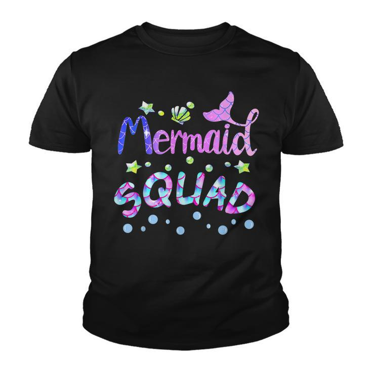Squad Of The Birthday Mermaid Family Matching Party Squad  Youth T-shirt