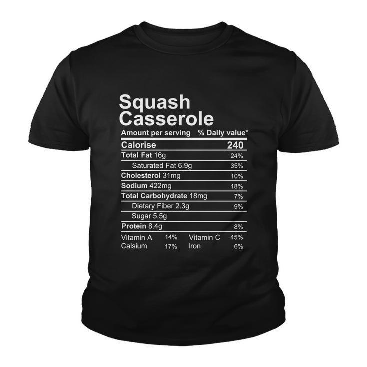 Squash Casserole Nutrition Facts Label Youth T-shirt