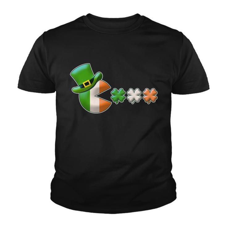 St Patricks Day Irish Flag Pac Man Shamrocks Youth T-shirt