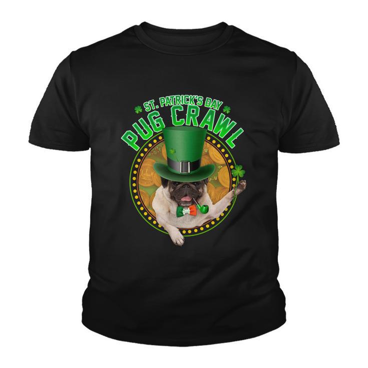 St Patricks Day Pug Crawl Funny Irish Pug Tshirt Youth T-shirt