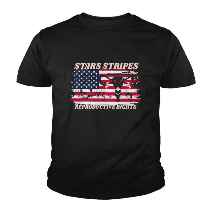 Stars Stripes Reproductive Rights Fourth Of July My Body My Choice Uterus Gift Youth T-shirt