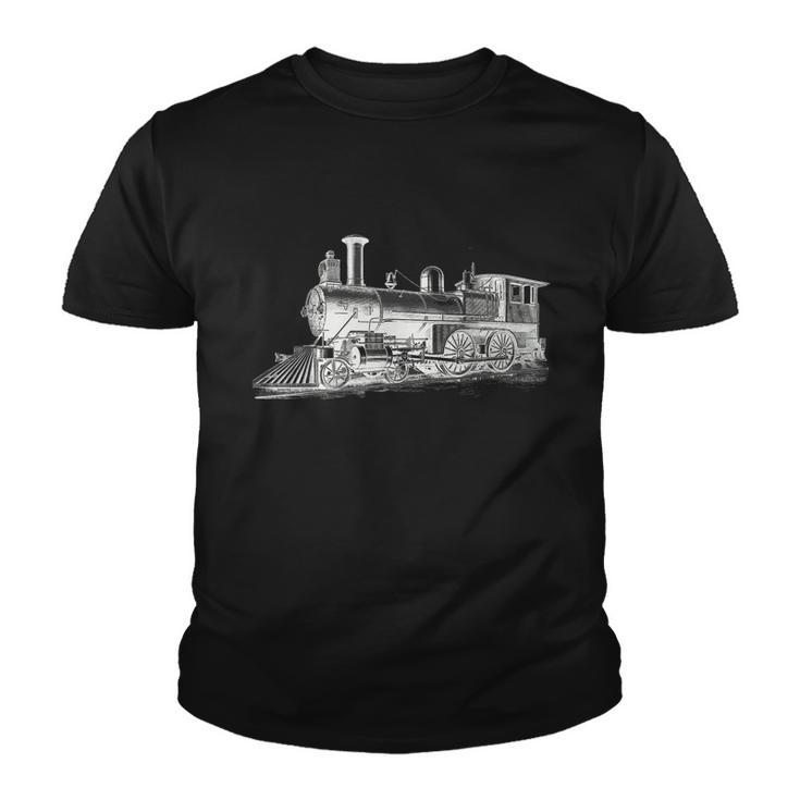 Steam Locomotive Train Engineer Railroad Mechanic Youth T-shirt