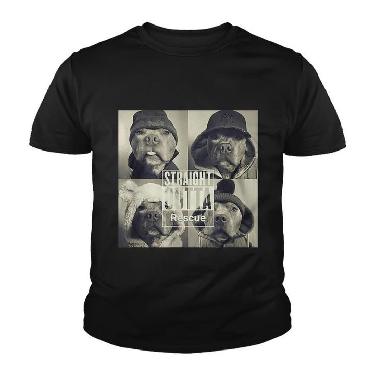 Straight Outta Rescue Pitbull Tshirt Youth T-shirt