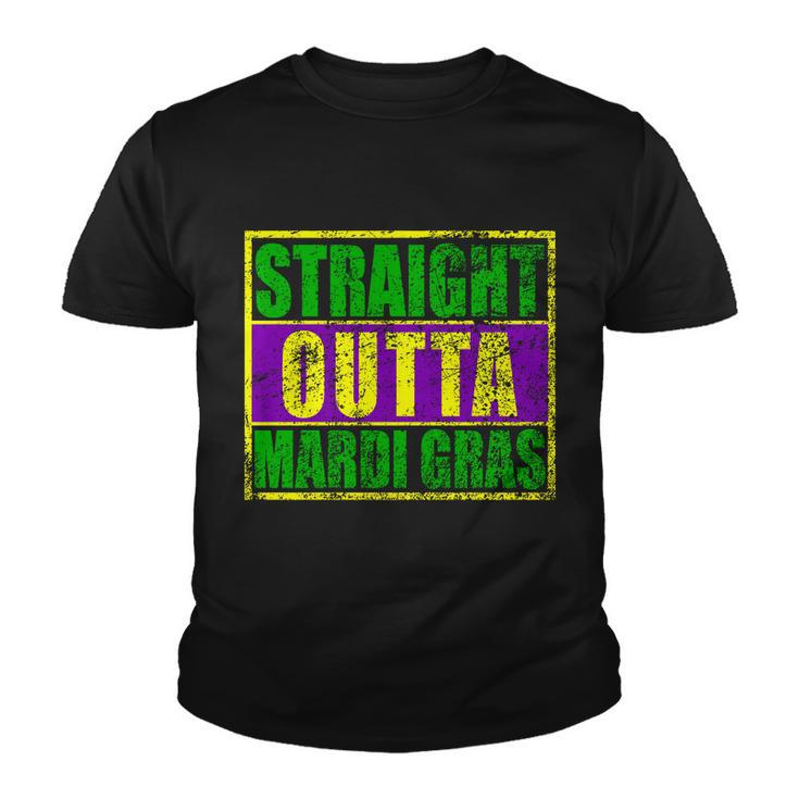 Striaght Outta Mardi Gras New Orleans Party T-Shirt Graphic Design Printed Casual Daily Basic Youth T-shirt