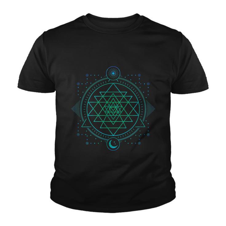 Sun And Moon Chakra Geometry Sri Yantra Youth T-shirt