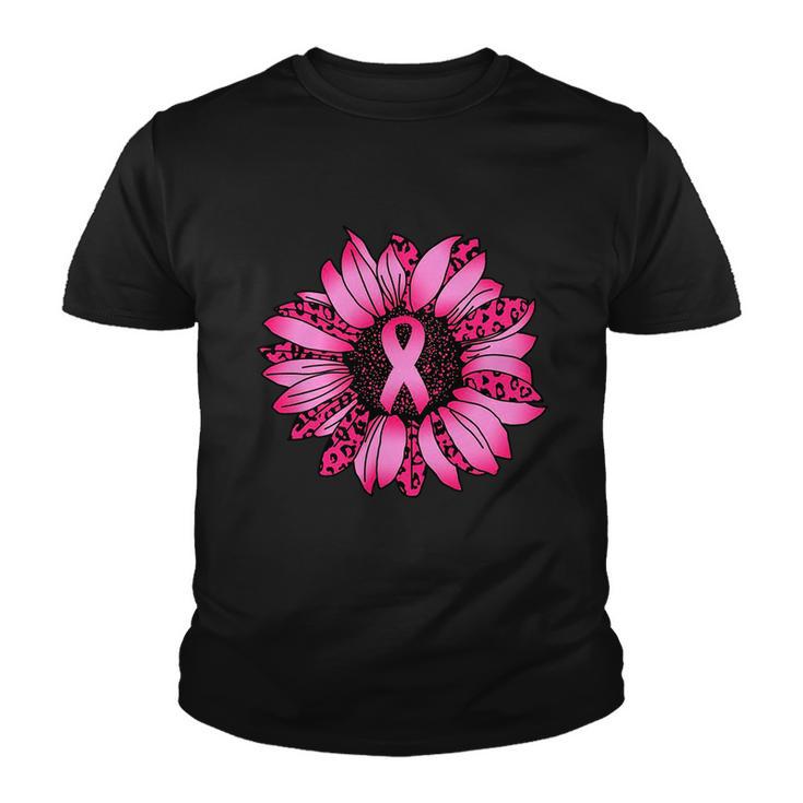 Sunflower Pink Ribbon Breast Cancer Awareness Tshirt Youth T-shirt