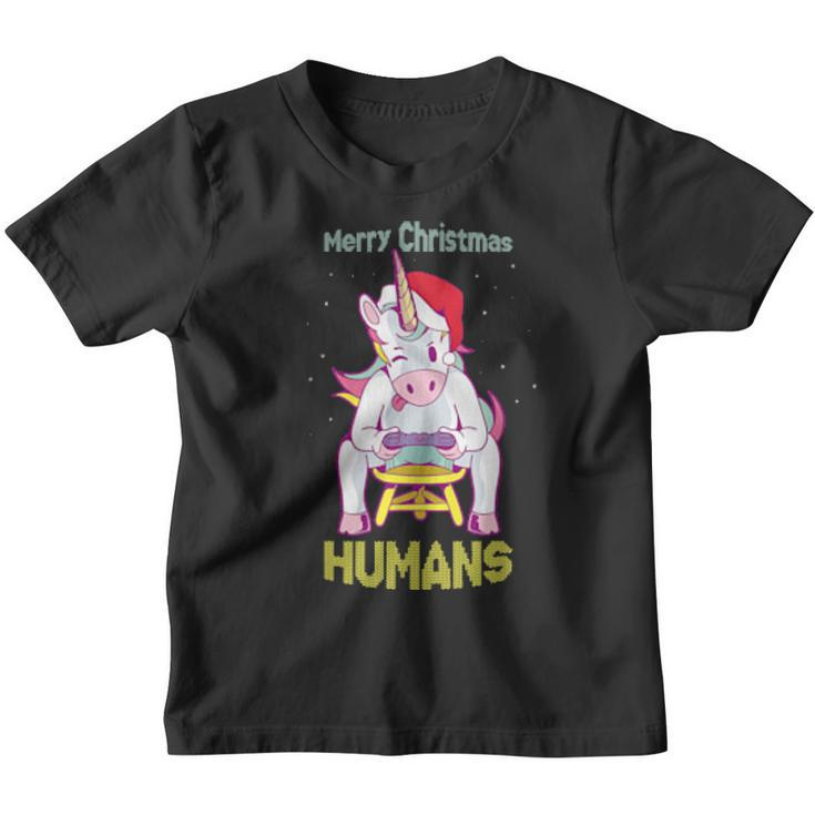 Super Xmas Unicorn Gamer  Merry Xmas Youth T-shirt