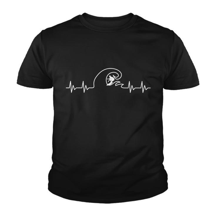 Surfer Heartbeat Pulse Tshirt Youth T-shirt