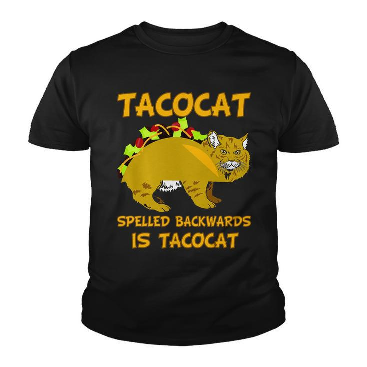 Tacocat Spelled Backwards Funny Cat Tshirt Youth T-shirt