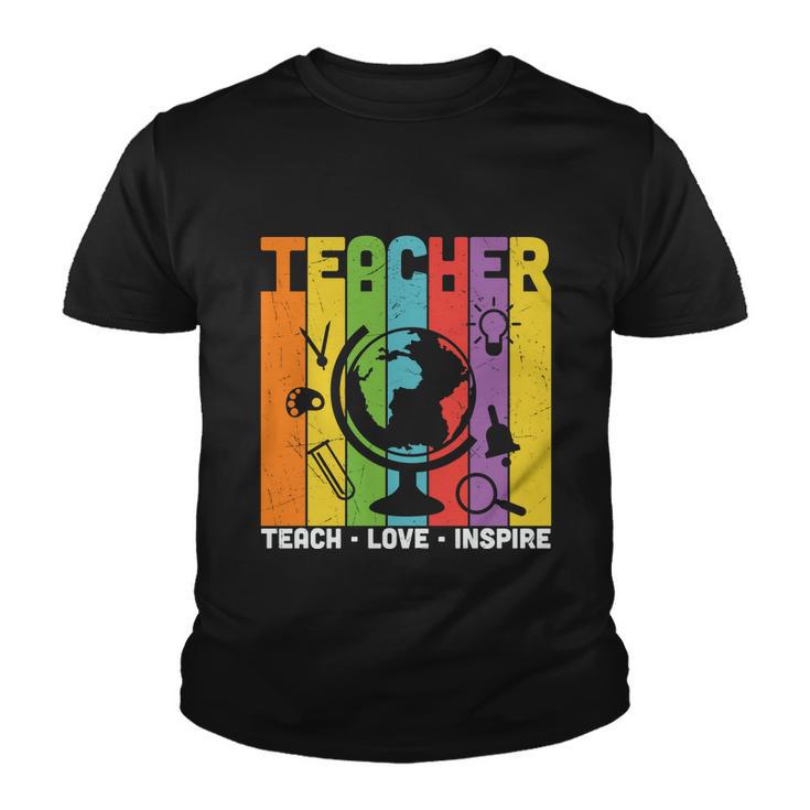 Teach Love Inspire Proud Teacher Graphic Plus Size Shirt For Teacher Female Male Youth T-shirt