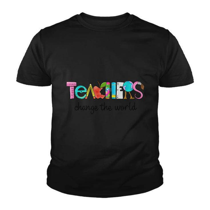 Teachers Change The World Graphic Plus Size Shirt For Teacher Youth T-shirt