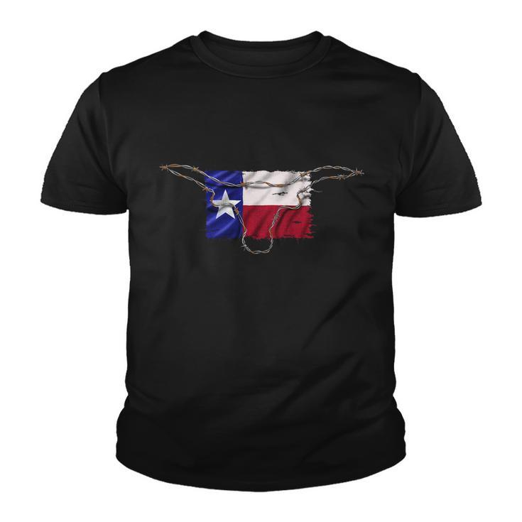 Texas Flag Barbwire Tough Tshirt Youth T-shirt