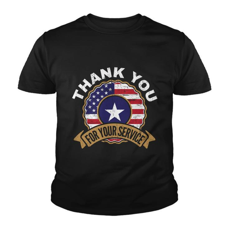 Thank You For Your Service Patriot Memorial Day Meaningful Gift Graphic Design Printed Casual Daily Basic Youth T-shirt