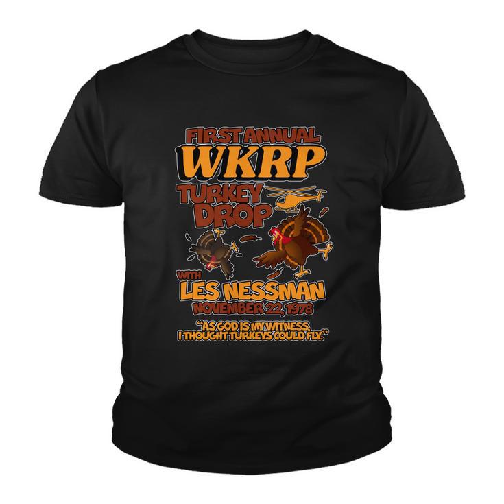 Thanksgiving 1St Annual Wkrp Turkey Drop Tshirt Youth T-shirt