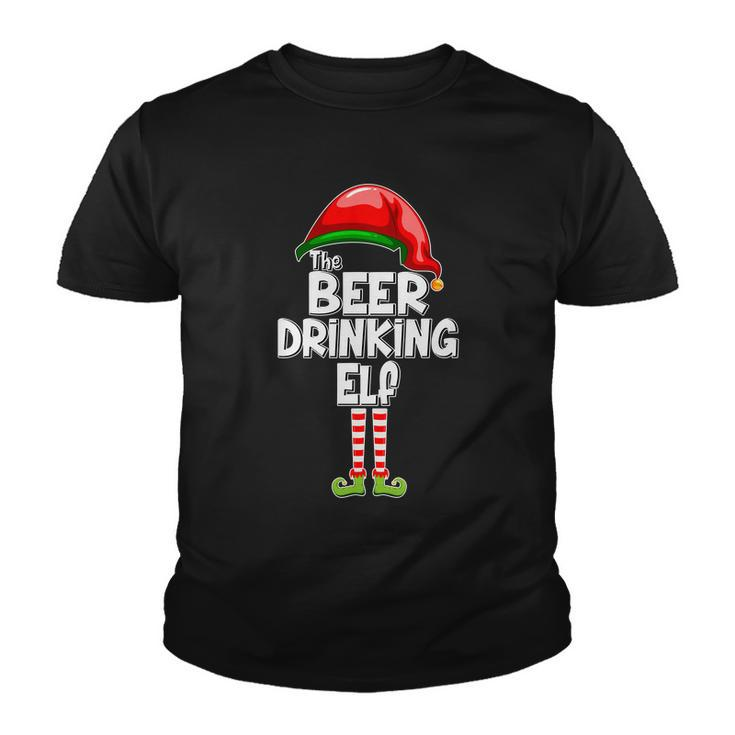 The Beer Drinking Elf Family Matching Christmas Tshirt Youth T-shirt