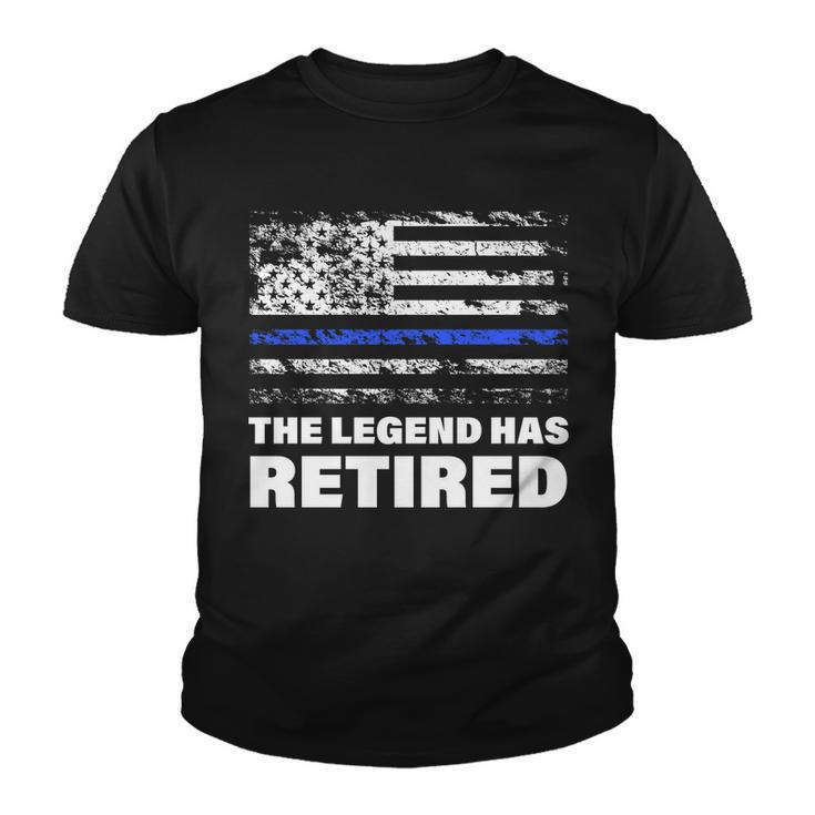 The Legend Has Retired Blue Thin Line Tshirt Youth T-shirt