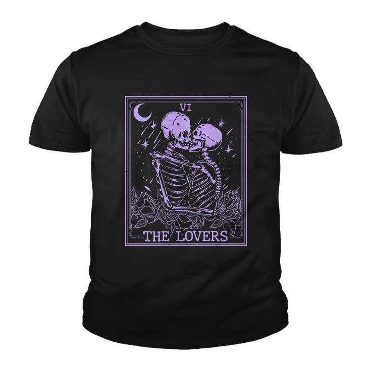 The Lovers Skeleton Tarot Card Vi Vintage Halloween Youth T-shirt