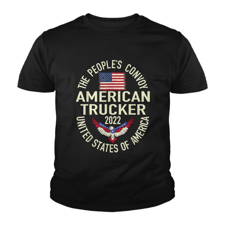 The Peoples Convoy 2022 America Truckers Freedom Convoy Usa Youth T-shirt