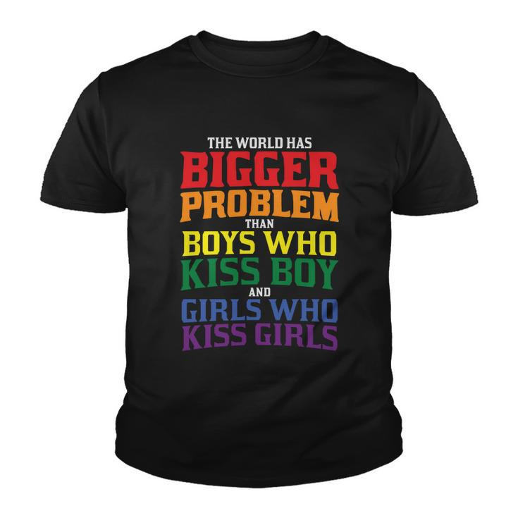 The World Has Bigger Problem Than Boys Who Kiss Boy Lbgt Youth T-shirt