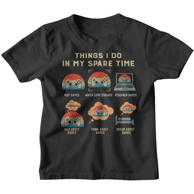 Things I Do In My Spare Time Gaming Game Vintage Lover Gift  Youth T-shirt