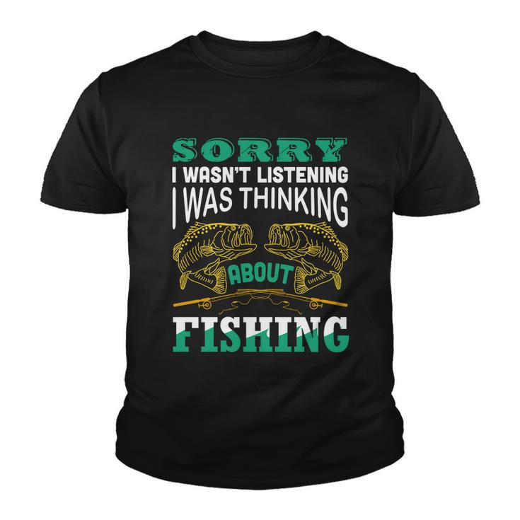 Thinking About Fishing Funny Tshirt Youth T-shirt