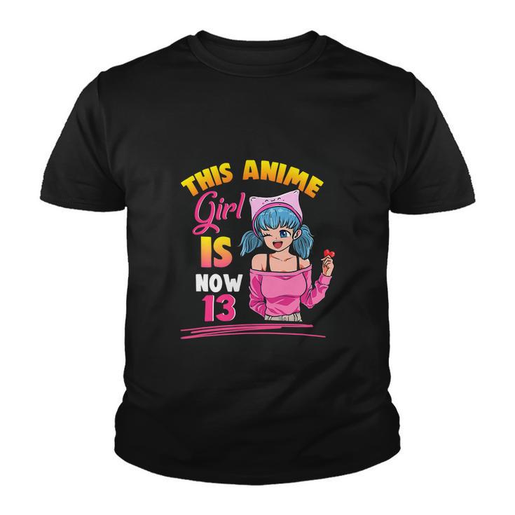 This Anime Girl Is Now 13 Years Old Birthday Girl Kawaii Youth T-shirt