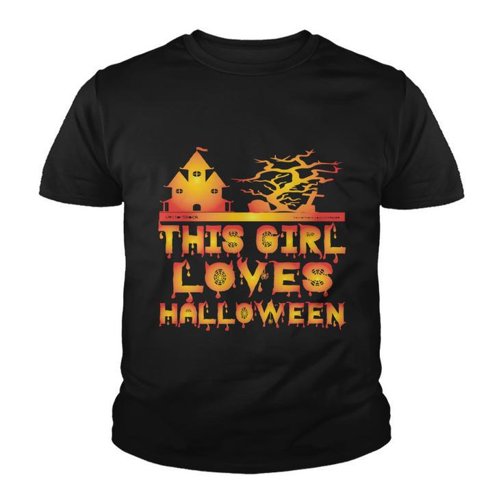This Girl Loves Halloween Funny Hallloween Quote Youth T-shirt