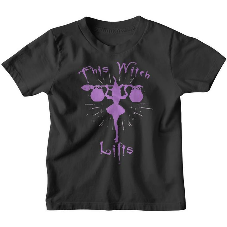 This Witch Lifts Workout Women Halloween Witch  Youth T-shirt