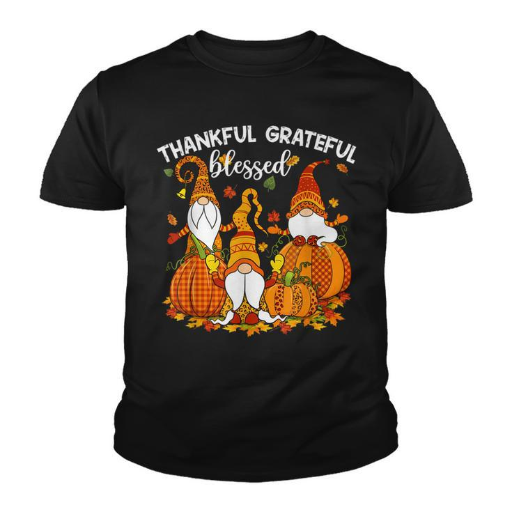 Three Cute Gnomes Halloween Pumpkin Autumn Fall  Youth T-shirt