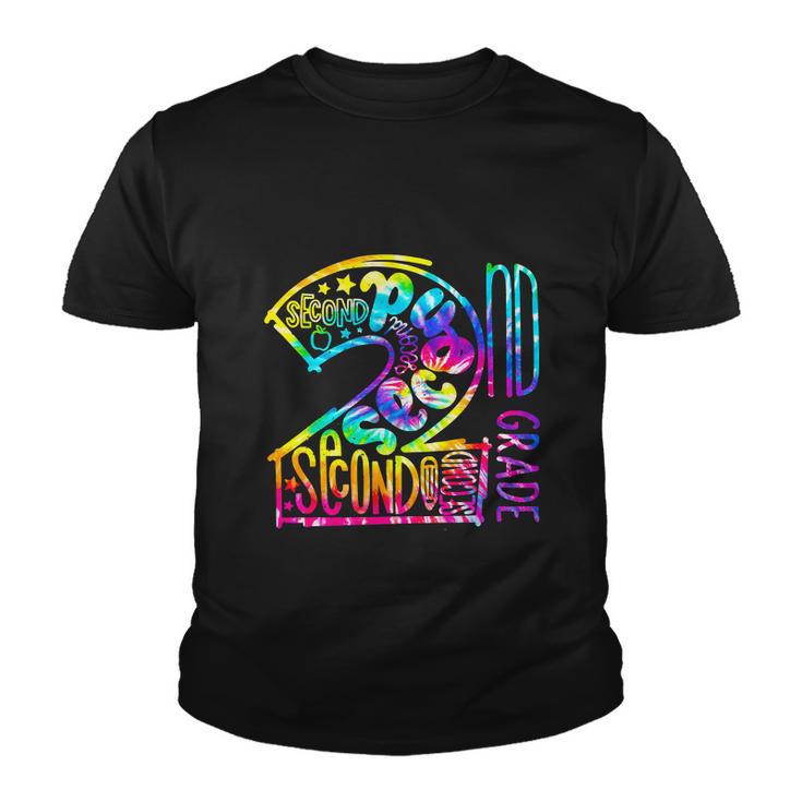 Tie Dye Second 2Nd Grade Typography Funny Teacher Youth T-shirt