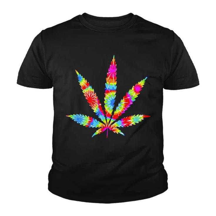 Tie Dyed Weed Symbol Youth T-shirt
