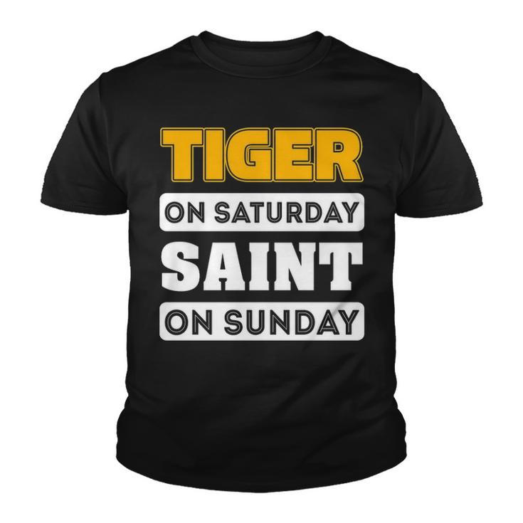 Tiger Saturday Saint Sunday Louisiana Football T S Youth T-shirt