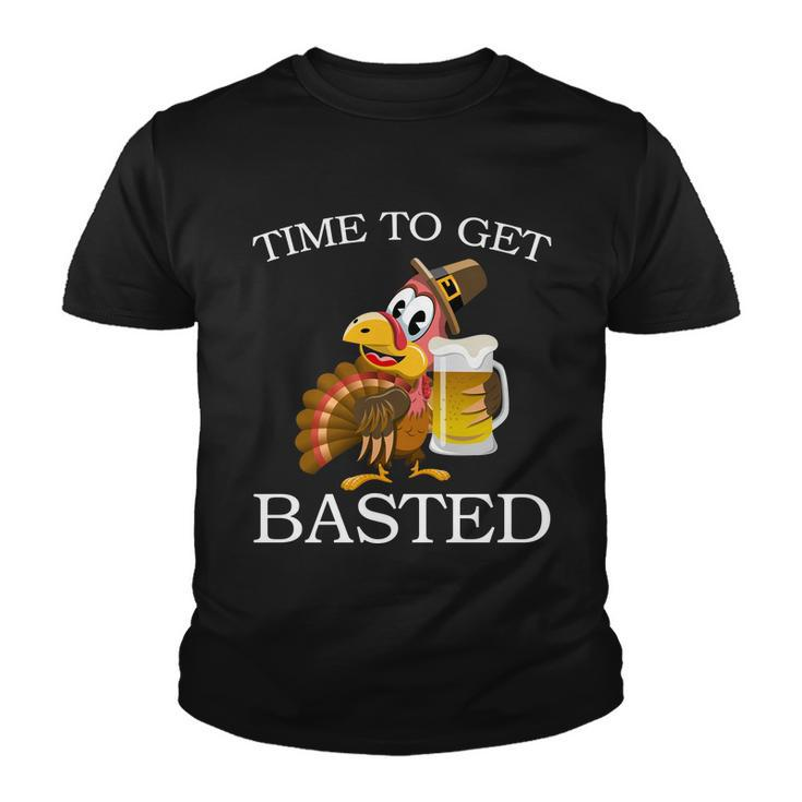 Time To Get Basted Funny Thanksgiving Tshirt Youth T-shirt