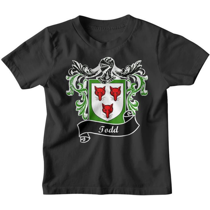 Todd Coat Of Arms Surname Last Name Family Crest Youth T-shirt