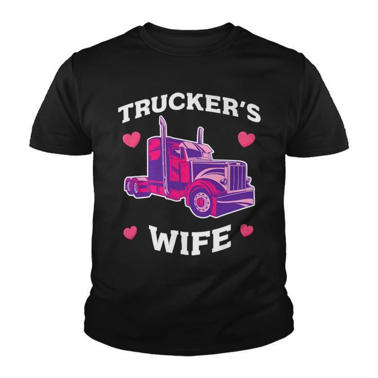 Trucker Truckers Wife Pink Truck Truck Driver Trucker Youth T-shirt