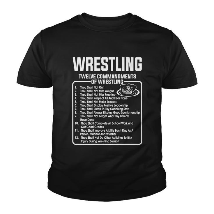 Twelve Commandments Of Wrestling Tshirt Youth T-shirt