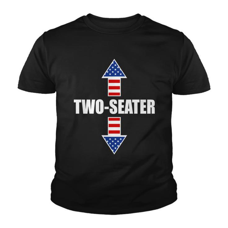 Two-Seater Usa Flag Arrows Funny Youth T-shirt