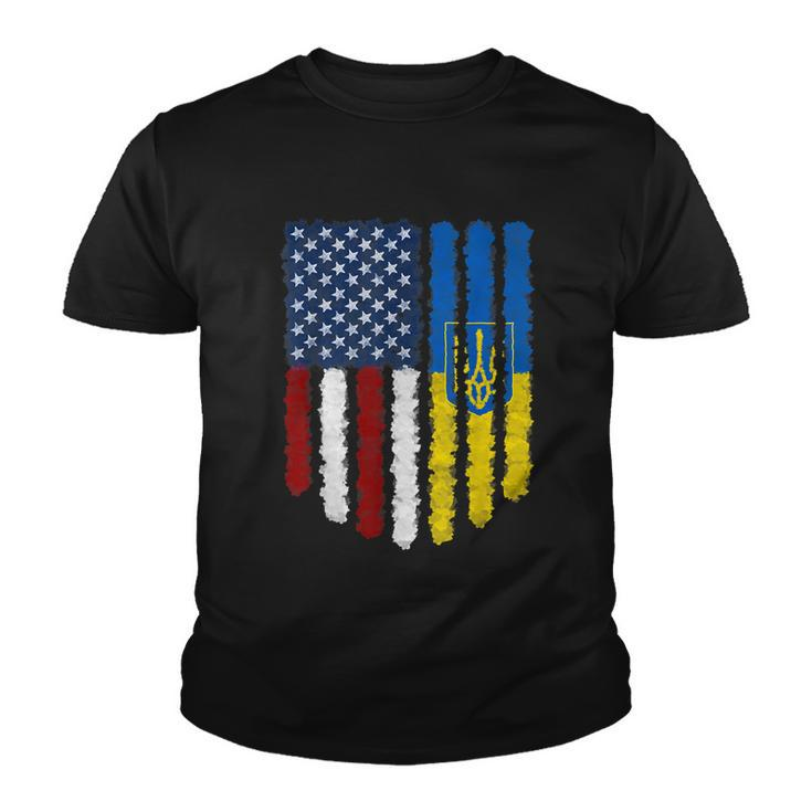 Ukrainian American Flag Ukraine Usa America Youth T-shirt