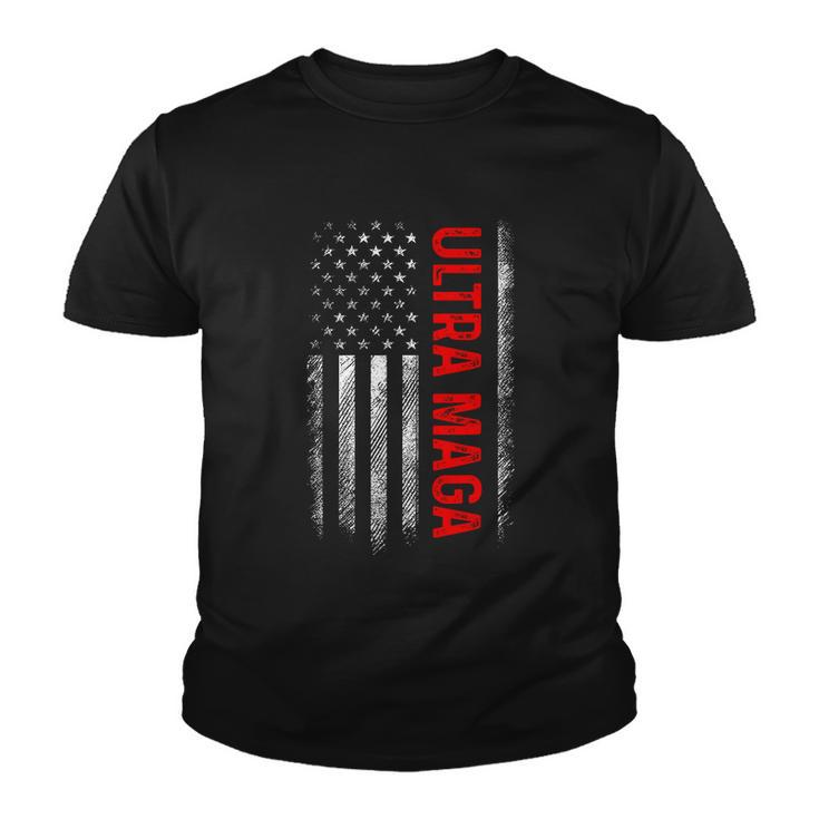 Ultra Maga American Flag Anti Joe Biden Tshirt Youth T-shirt